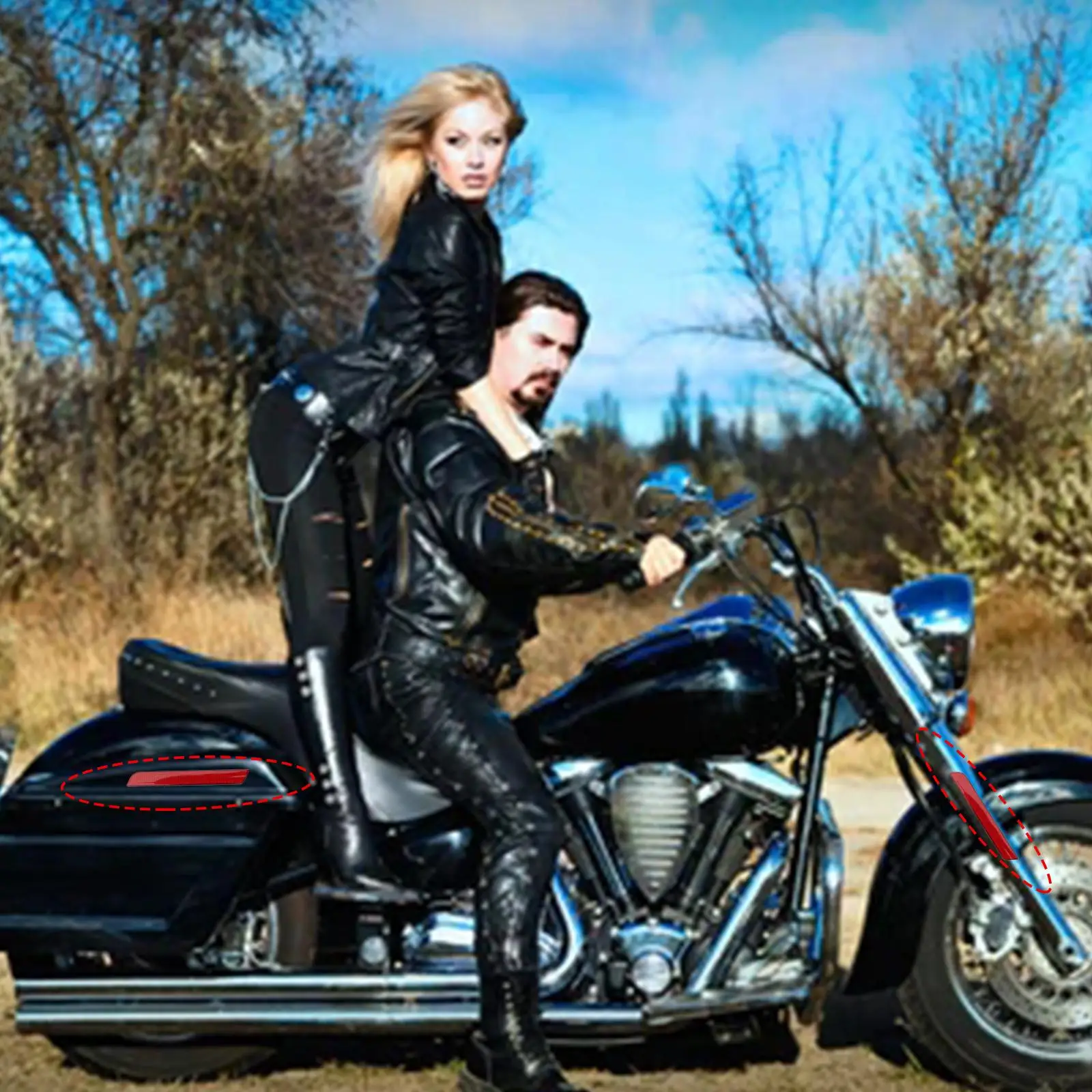 2Pcs ABS Plastic Motorcycle Saddlebag Guard Reflector Cover for Harley Touring Street Glide Road King FLT/FLHT 2014-2018