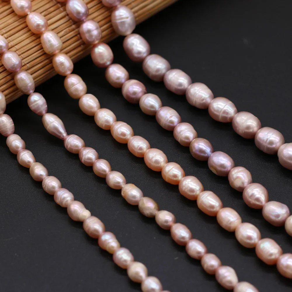 Natural Freshwater Real Pearl Beads Rice Shape Pearls Spacer Loose Bead For Jewelry Making DIY Women Bracelet Necklace Earrings