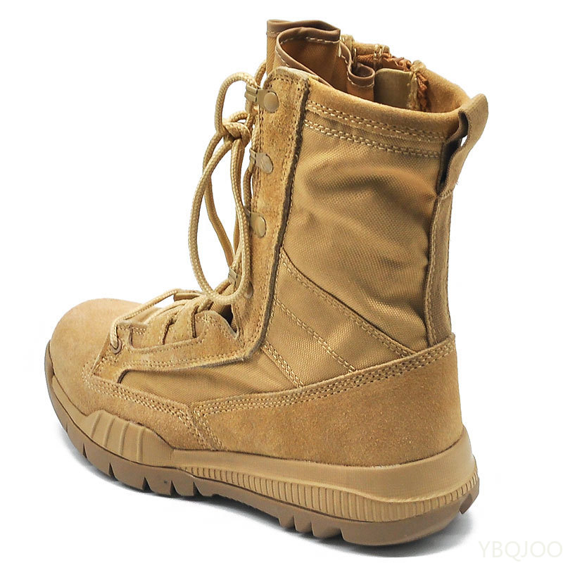 TAN COLOR BOOTS FOR MEN BOOTS DESERT OUTDOOR BOOTS WITH SIDE ZIPPER SIZE 38-46