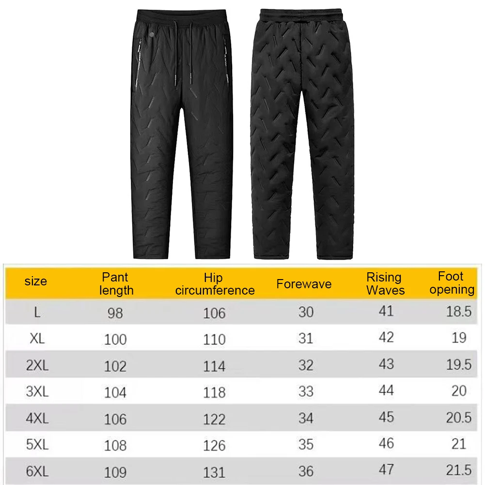 Heating Pants Men Women Elastic Waist Electric USB Heated Work Pants Trousers Skiing Motor Winter Thermal Pants Plus Size 6XL