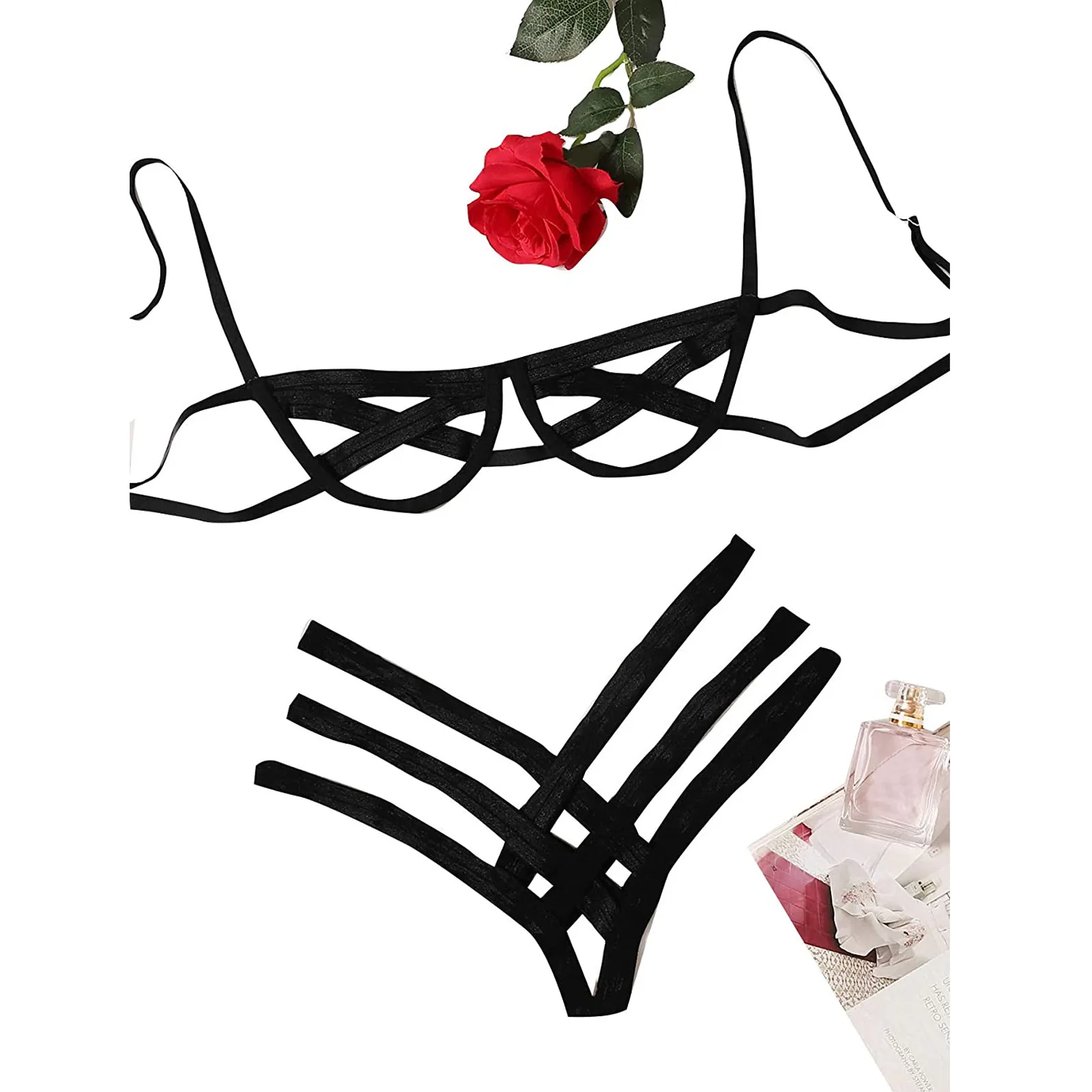 Sensual Big Guys new Underwear Lingerie Sexy Garter Sleepwear 2025 Steel Hot Selling Ring Lace Pamas