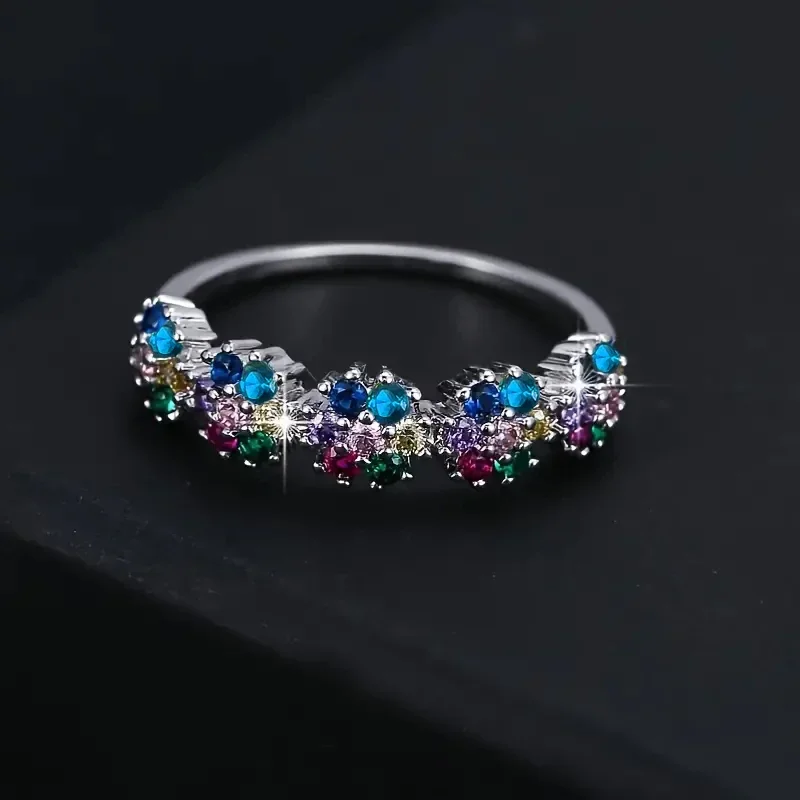 CAOSHI Delicate Bright Zirconia Finger Ring Engagement Ceremony Jewelry for Women Aesthetic Female Graceful Accessories Gift