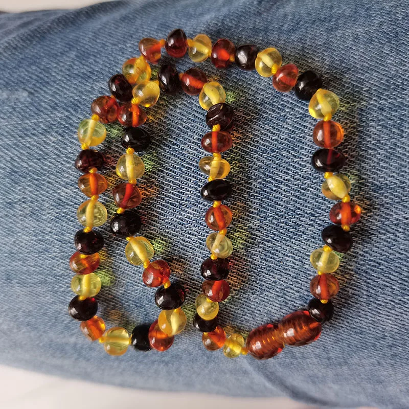 Baltic Amber Necklace Baby Teething Handmade Natural Genuine Original Irregular High Quality Bead Jewelry Gift Anti Inflammatory