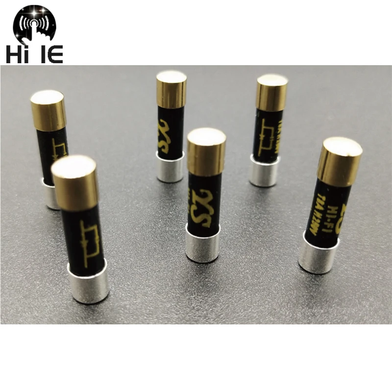 1pcs High-end HIFI Gold Silver Plated Nano Fuse CD Audio Amplifier Tube Amp Decoder Fuse Slow Blow Fuse 6x32mm 5x20mm