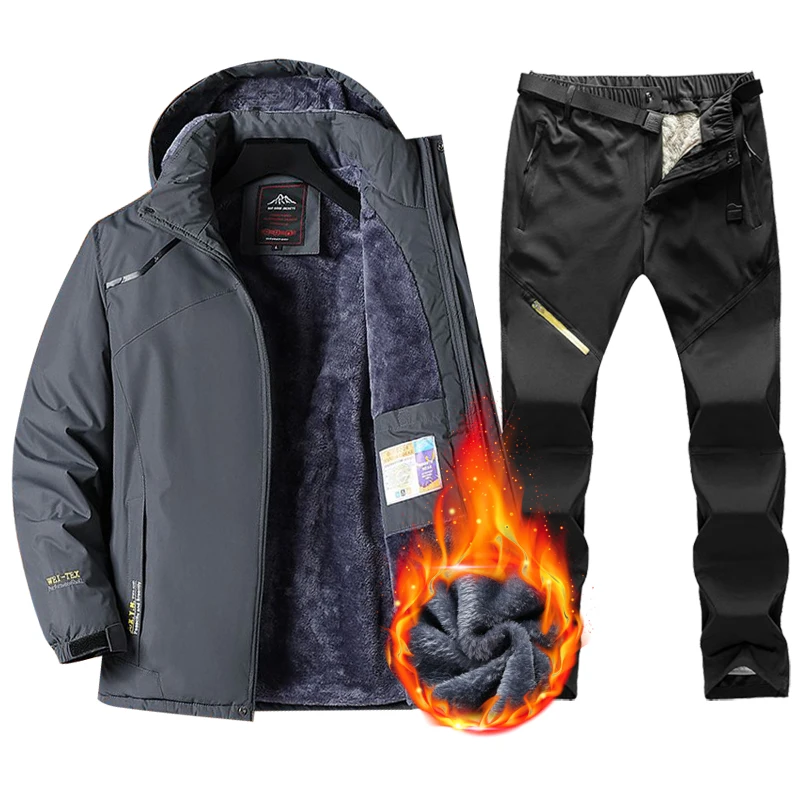 Hot Ski Suit For Men Snow Skiing and Snowboarding Sets Warm Waterproof Windproof Snowboard Fleece Jacket pants s Winter