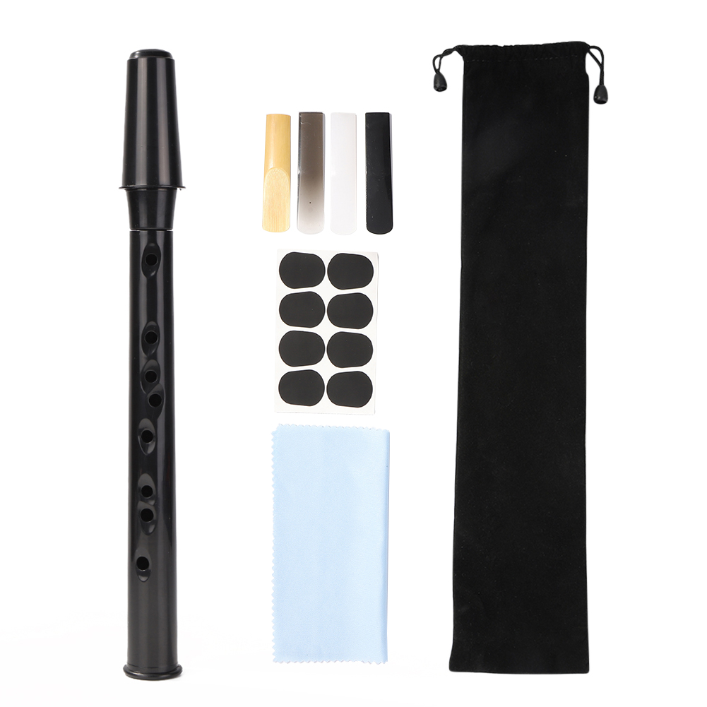 8- Hole Small Saxophone ABS Compact Saxophone with Cleaning Cloth Carrying Bag Mini Saxophone Instrument for Beginners