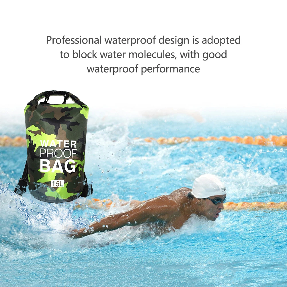 5L 20L 10L 2L Waterproof Swimming Bag Dry Sack Camouflage Colors Fishing Boating Kayaking Drifting Rafting Outdoor Storage Bag smile