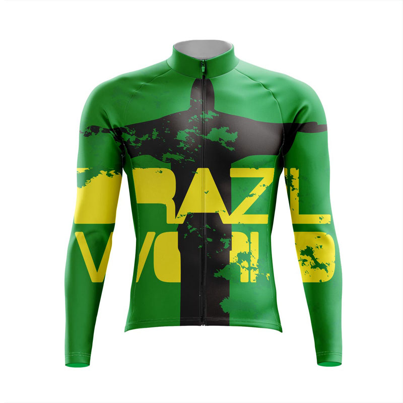 Cycling Jersey Brazil Mens Long Sleeve High Quality Bike Jersey Men Cycling Long Sleeve Sportwear Team Racing Bicycle Shirt Man