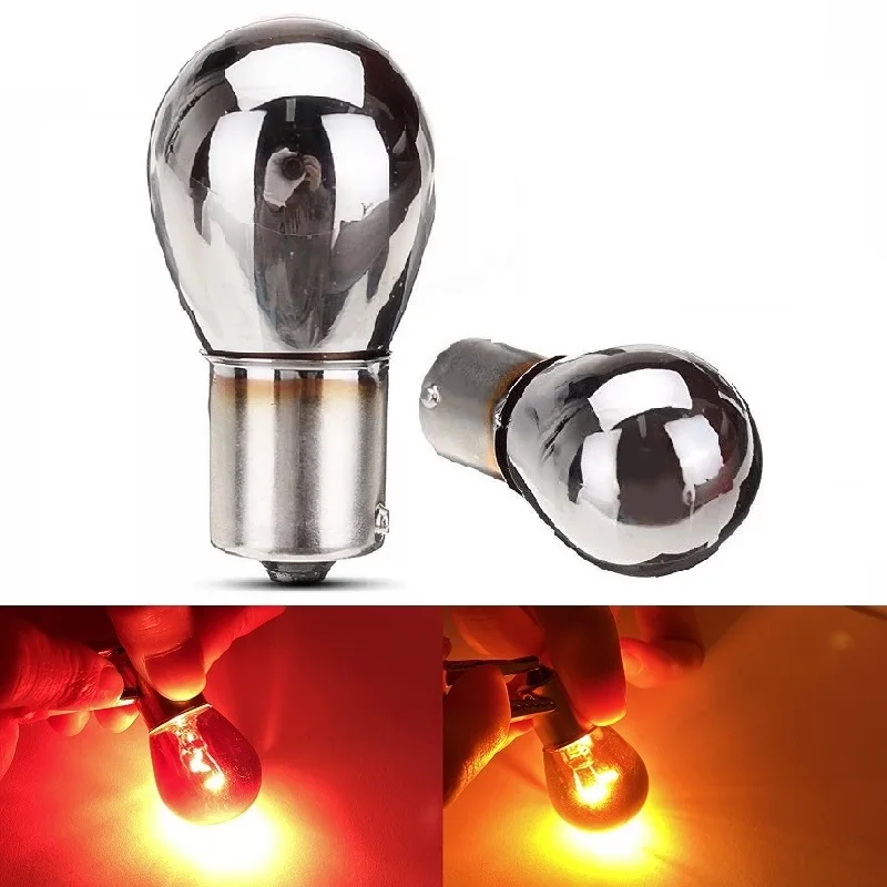 1pcs PY21W S25 BAU15S LED P21W BA15S 1156 1157 BAY15D BAZ15D Silver Amber Red 12V 21W Car Tail Lamp Stop lamp turn signal light