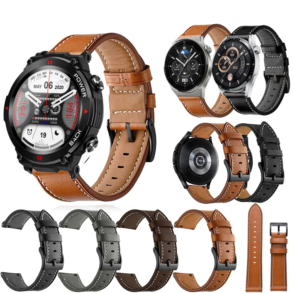 For Strap Watch 22mm Fossil GEN 5E 5 LTE 45mm 44mm Sport Wristband GEN 6 44mm Leather Smartwatch Bracelet For LEMFO K22 Band smile