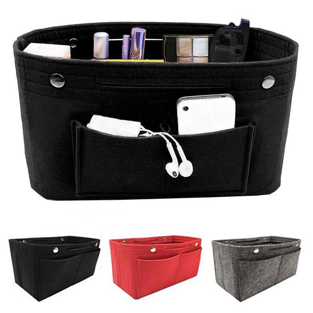 Handbag Insert Bag 3Sizes Confidential Purse Liner Portable Felt Insert Bag Inner Bag Travel Bag Insert Organizer Storage Pouch