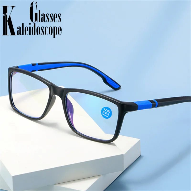 Square TR90 Reading Glasses Women Men Anti Blue Light Presbyopia Eyeglasses Bifocal Near far Hyperopia Eyewear +1.5 +2.0+ 2.5