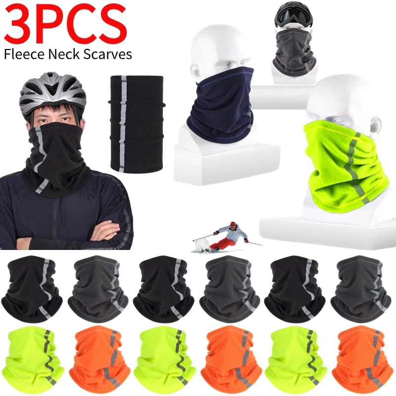 Winter Warm Fleece Neck Scarves Reflective new Skiing 2025 Neck Cover Ski Mask Windproof Motorcycle Face Mask Scarf Riding Hiking Scarves