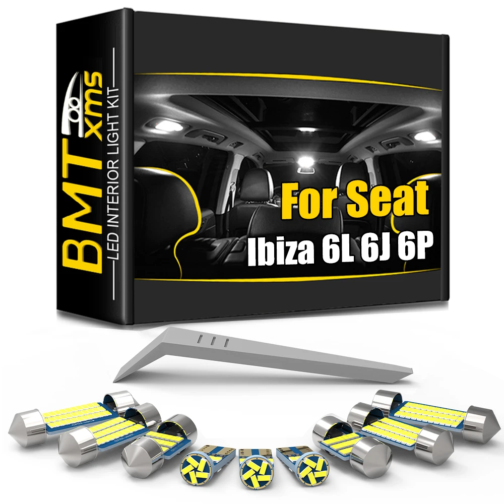 BMTxms For Seat Ibiza 6L 6L1 6J 6P 6J5 6P1 6J1 6P5 6J8 6P8 2002-2015 2016 Canbus Vehicle LED Interior Light Kit Car Accessories