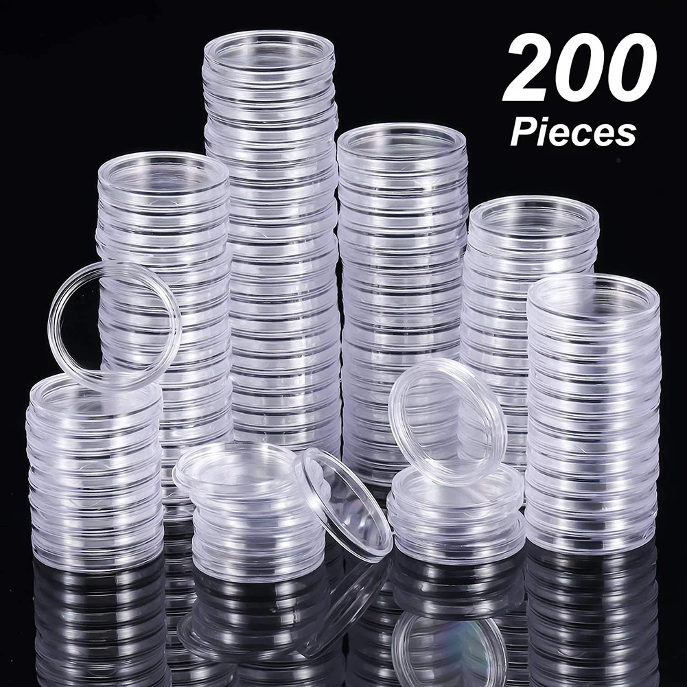 pc mm Coins Capsules Holder Clear Round Plastic Coin Container Case Transparent Collectable Storage Gifts Box