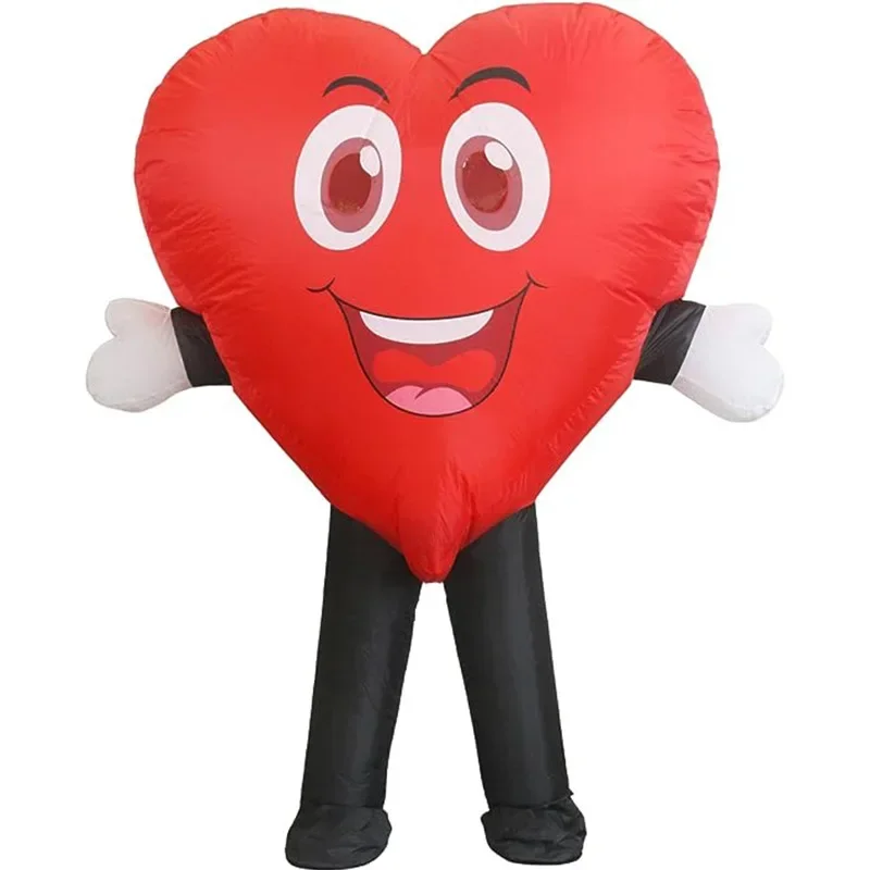 Wedding Party Supply Happy Red Love Heart Smiling Props Inflatable Love Costume Atmosphere Stage Performance Prop Gifts