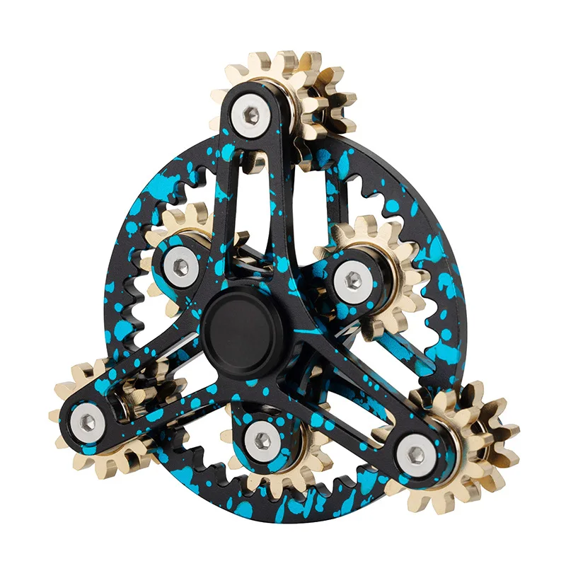 New Multi Gear Rotating Fidget Spinner Boy Gift Nine Tooth Linkage Finger Tip Gyroscope Anti-Anxiety Toy For Kids Adults Gift