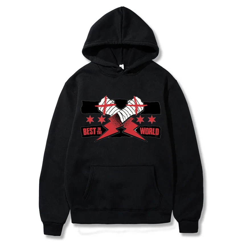 Cm Punk Best in The World Printed Hoodies American Professional Wrestler Unique Sweatshirts Hip Hop Harajuku Warm Male Clothing