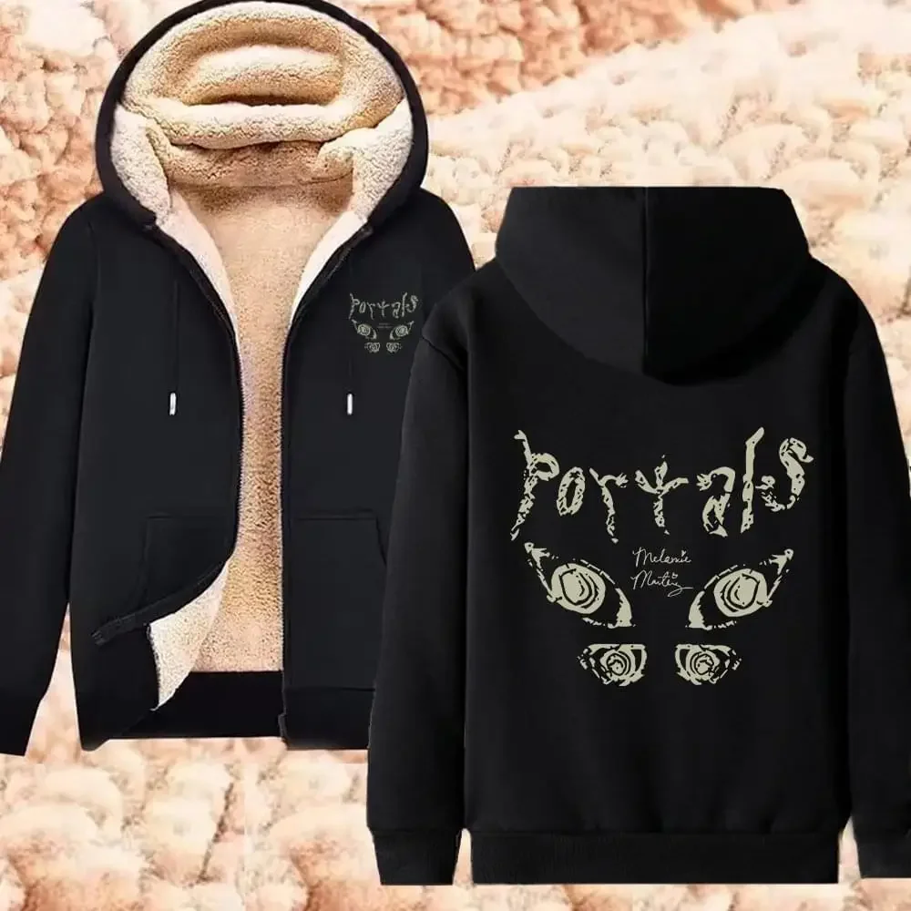 Melanie Martinez Portals Winter Hoodies Thicken Warm Zipper Jacket Lambswool Thermal Streetwear Unisex Outdoor Coat Plus Size