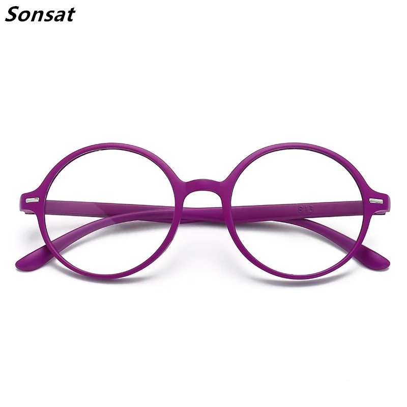 2025 TR Black Red Purple new Blue Round Frame Reading Glasses For Women Presbyopia Spectacles +100 TO +400 RetroEyeglasses