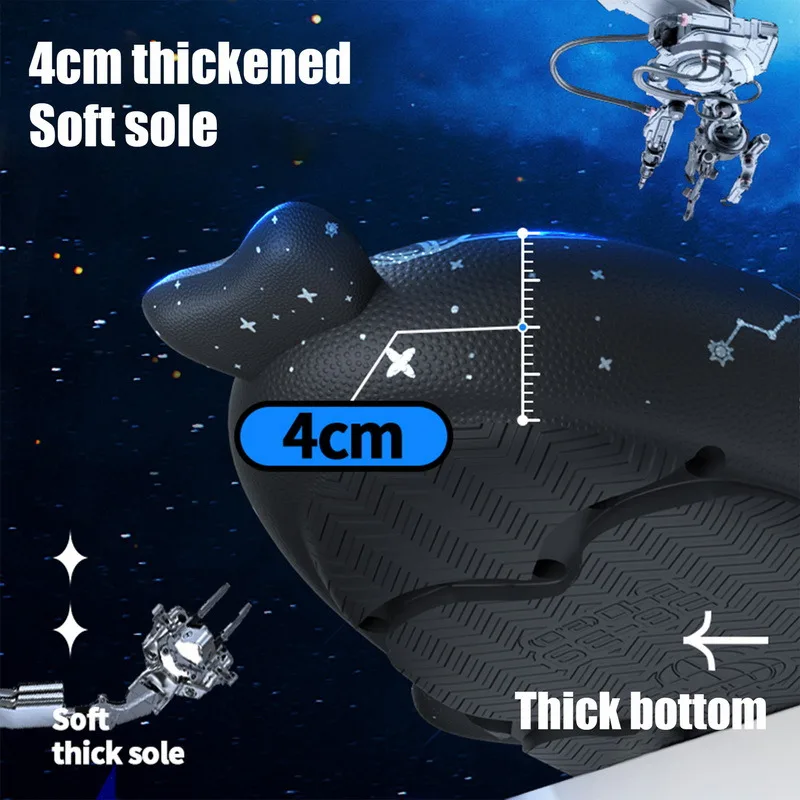 Hot Shark Slippers Men Women Starry Sky Slides Summer Couples Non-Slip Beach Shoes Eva 4cm Thick Bottom Flip Flops Home Sandals