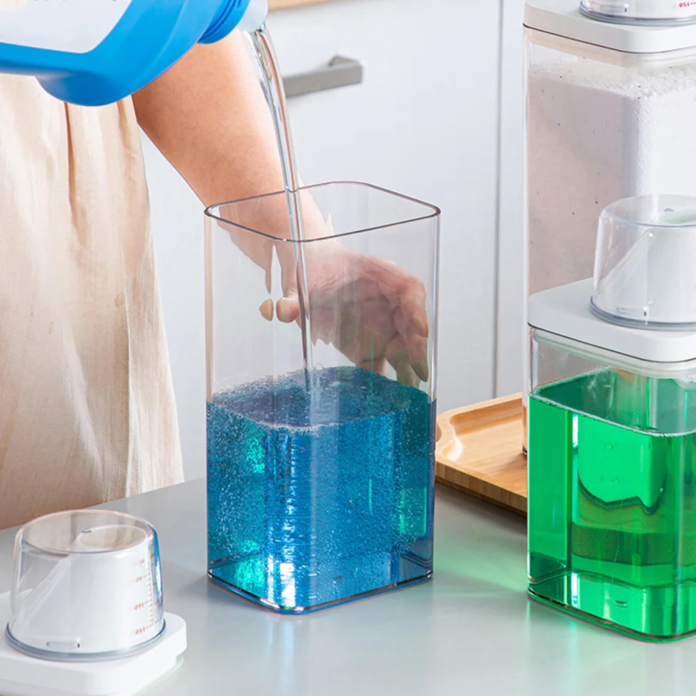 1Pcs Refillable Laundry Detergent Dispenser Empty Tank 700ml/1100ml/1500ml/1900ml For Powder Softener Bleach Storage Container
