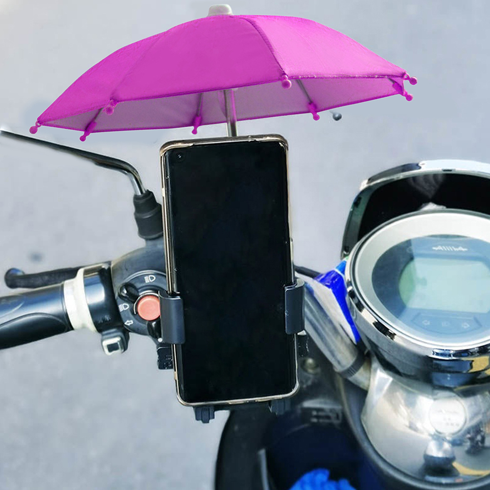 Motorcycle Bicycle Riding Mobile Phone Holder Sun Shade Color Mini Umbrella Portable Waterproof Locomotive Bracket Umbrella