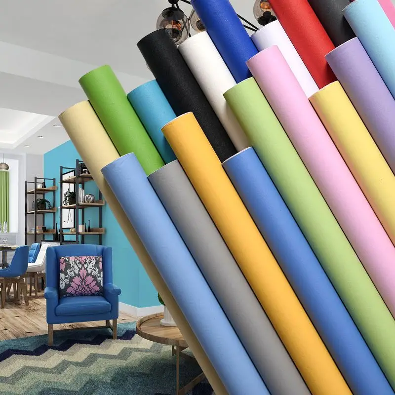 Vinyl Self-adhesive Wallpapers Decorative PVC Matte Wall Stickers Adhesive Paper For Furniture Wall Kitchen Living Room Improved