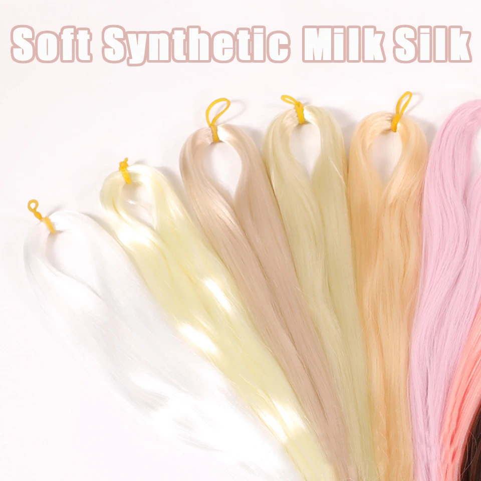 BJD SD Doll 80CM Hair Row Milk Silk Anti-Mohair Wig Fake Hand Hook Transplant Material Doll Wigs smile