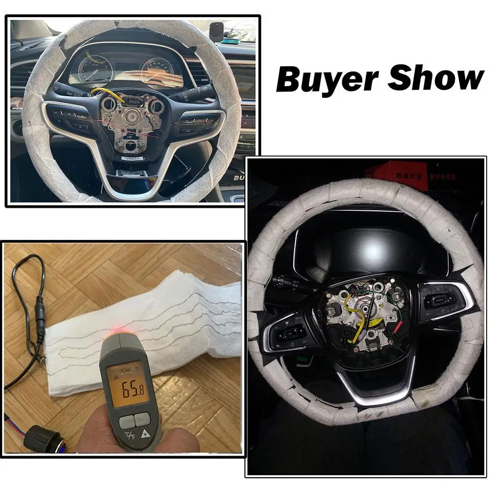 Heated Steering Wheel Cover 6 Gears Steering Wheel new Warmer 12V Heated Car Steering 2025 Wheel Protector Cover For Winter Universal Fit