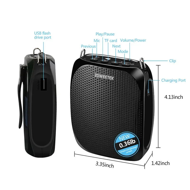 Zoweetek Voice Amplifier with Wired Microphone for Teachers Speech Z