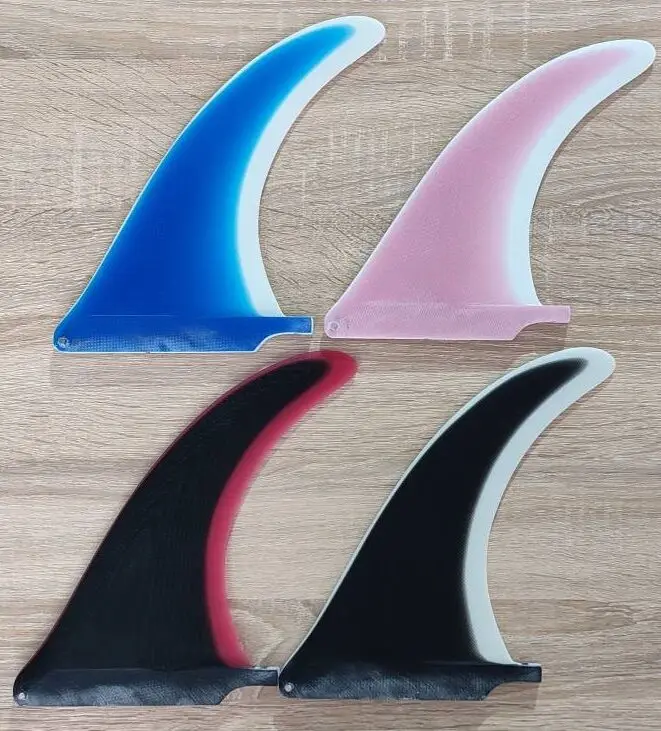 9" Fins Longboard Single Fiberglass Surf Fins 2colors Layered 4A Template Center Surfboard Fins For Longboard SUP Paddle Board smile 9"
