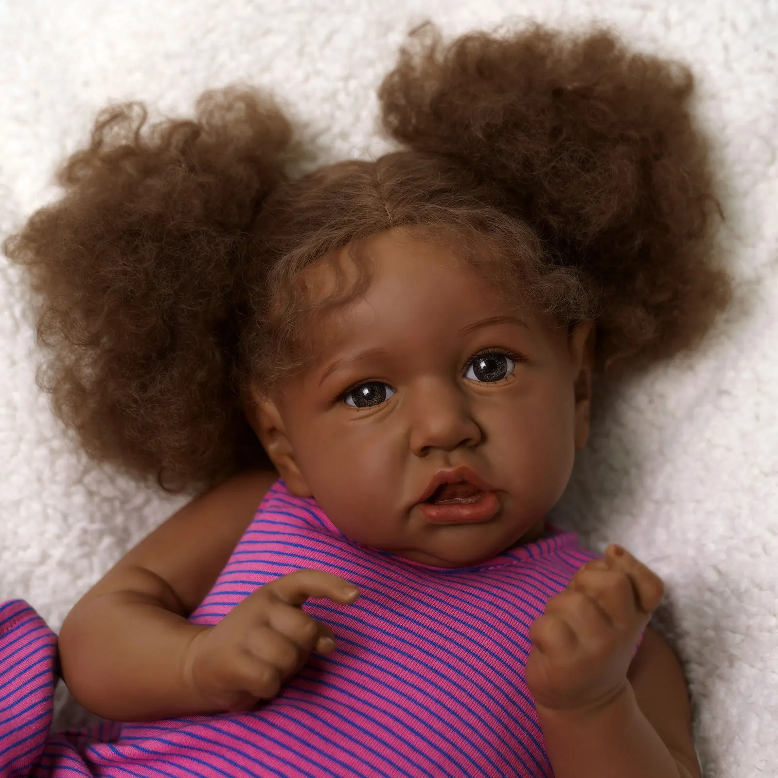 ADFO Black Bebe Reborn 20'' Inch 50cm Saskia Doll Skin Babies Toys Realistic Baby Alive Lifelike Newborn Dolls Real Doll Kids