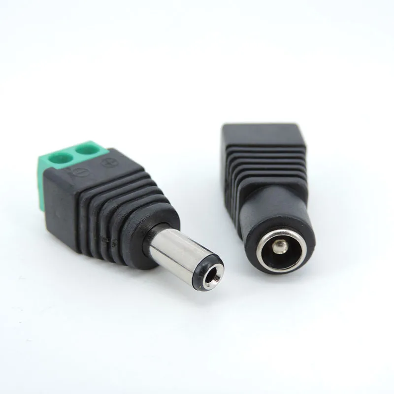 1 Pair /3pairs DC Male Female Plug 2.1mm x 5.5mm 5.5x2.1mm Power cable terminal Jack Adapter Connector For CCTV Camera