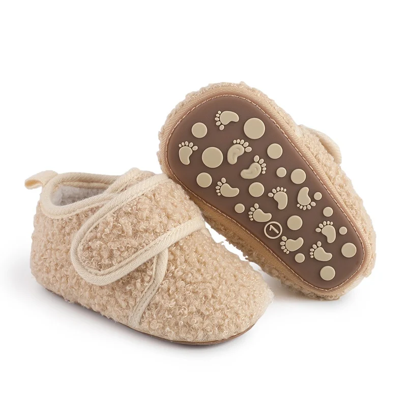 Autumn Winter Warm 2025 Baby Boots Infant Plush Soft Wool First Walkers new Plush Thickened Shoes Newborn Anti-slip Footwear