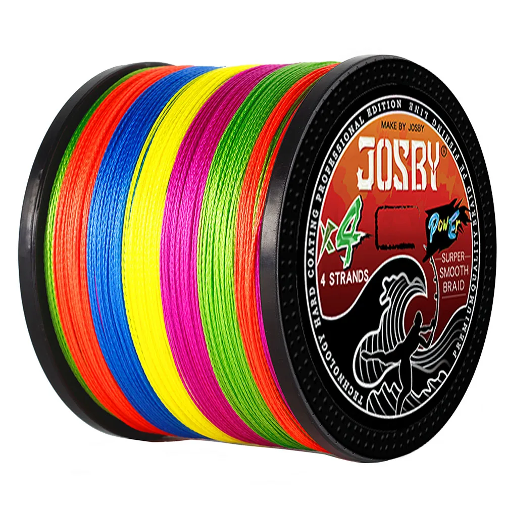 JOSBY Fishing Lines 300M 500M 1000M 4 Strands Braided PE Fishing Line Japan Monofilament Carp Fly Sea Seawater Wire Pesca