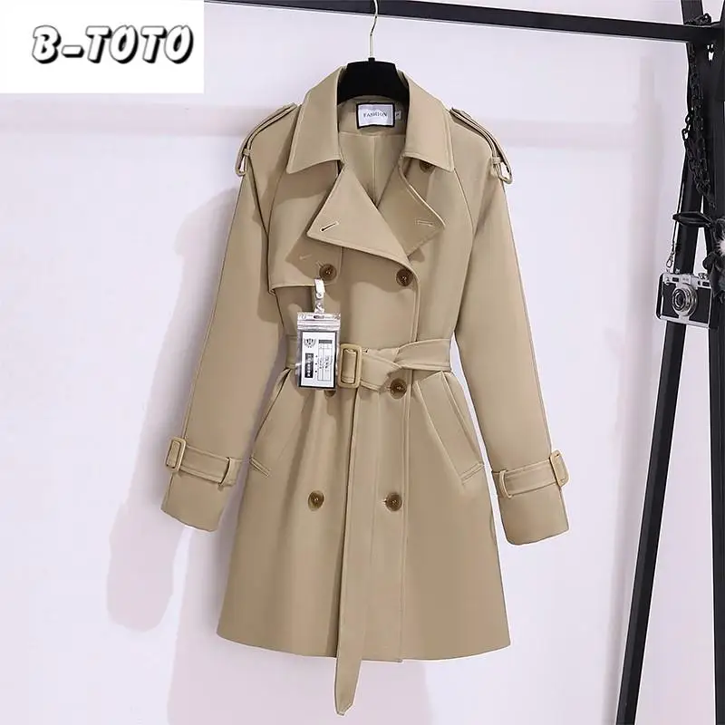 B-TOTO Short Windbreaker new 2025 2023 New British Style Korean Jacket High Quality Windbreaker Jacket For Women