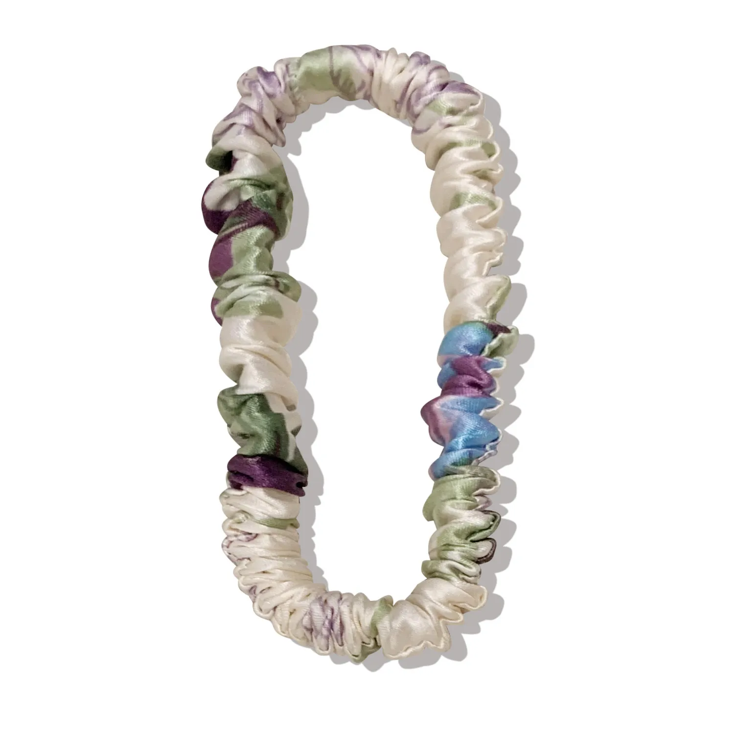 YANRONG Craft Printing Natural Silk Women Hair Ties Momme