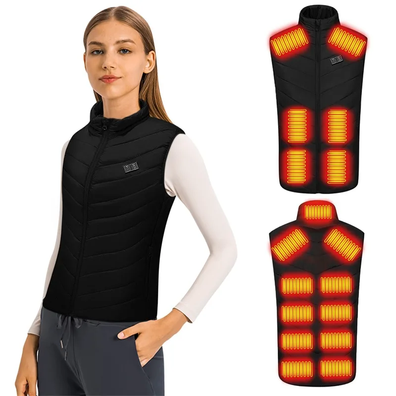 New Heating Jacket 2/4/9/15/17/21 Heated Vest Zones Electric Heated Vest Waistcoat Thermal Clothing For Hunting Outdoor Camping