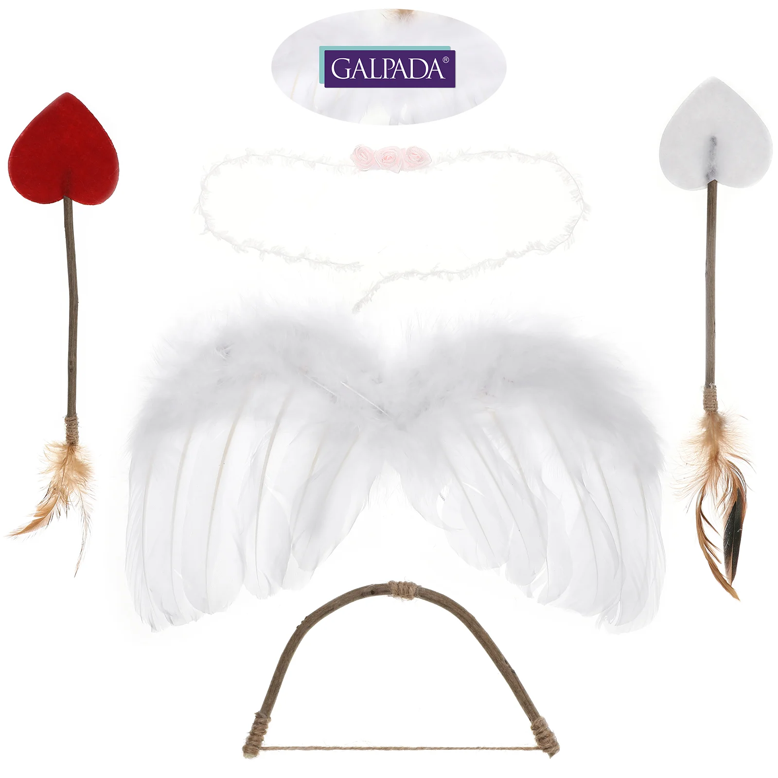 1 Set of Baby new 2025 Cupid Cosplay Costume Accessories Photo Props Infant Headband Wing Arrow Bow Props