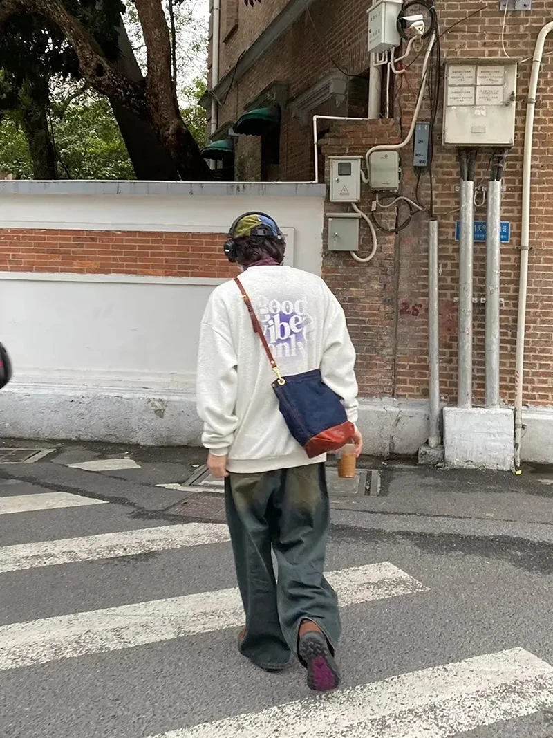REDDACHiC Vintage Green Wash Baggy Jeans for Men New Casual Wide Leg Adjust Waist Y2k Pants Street Style Work Wear Male Trousers