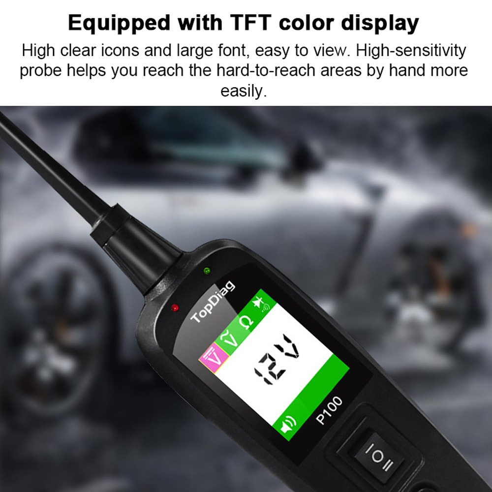 JDiag P100 Automotive Circuit Tester Car Power Circuit Probe Kit 12V 24V LED Pen Vehicle Diagnostic Tool Electric System Tester