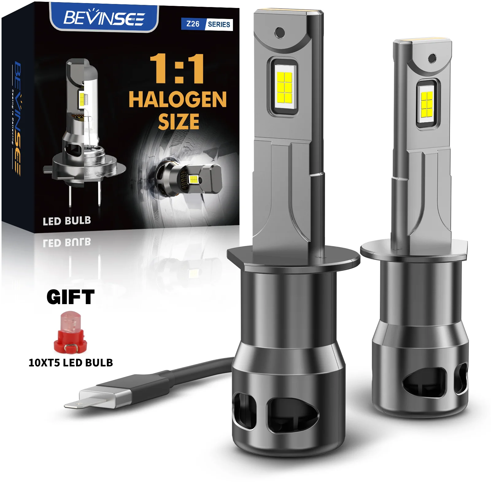 H1 Bevinsee H3 LED Headlights High Power CANBUS No Error 880 881 Fog Light Daytime Running Lamp Bulbs 12000LM 70W Headlamp 12V smile