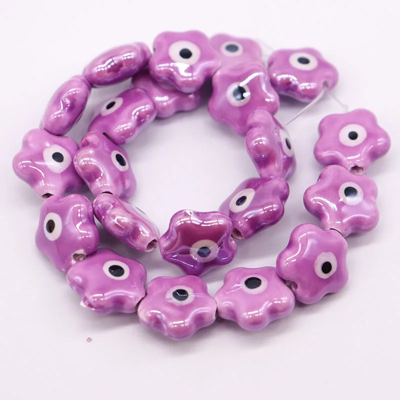 Beautiful Flower Shaped Ceramic Beads For Jewelry Making DIY Necklace Bracelet Colour Porcelain Flowers Jewelry Accessories