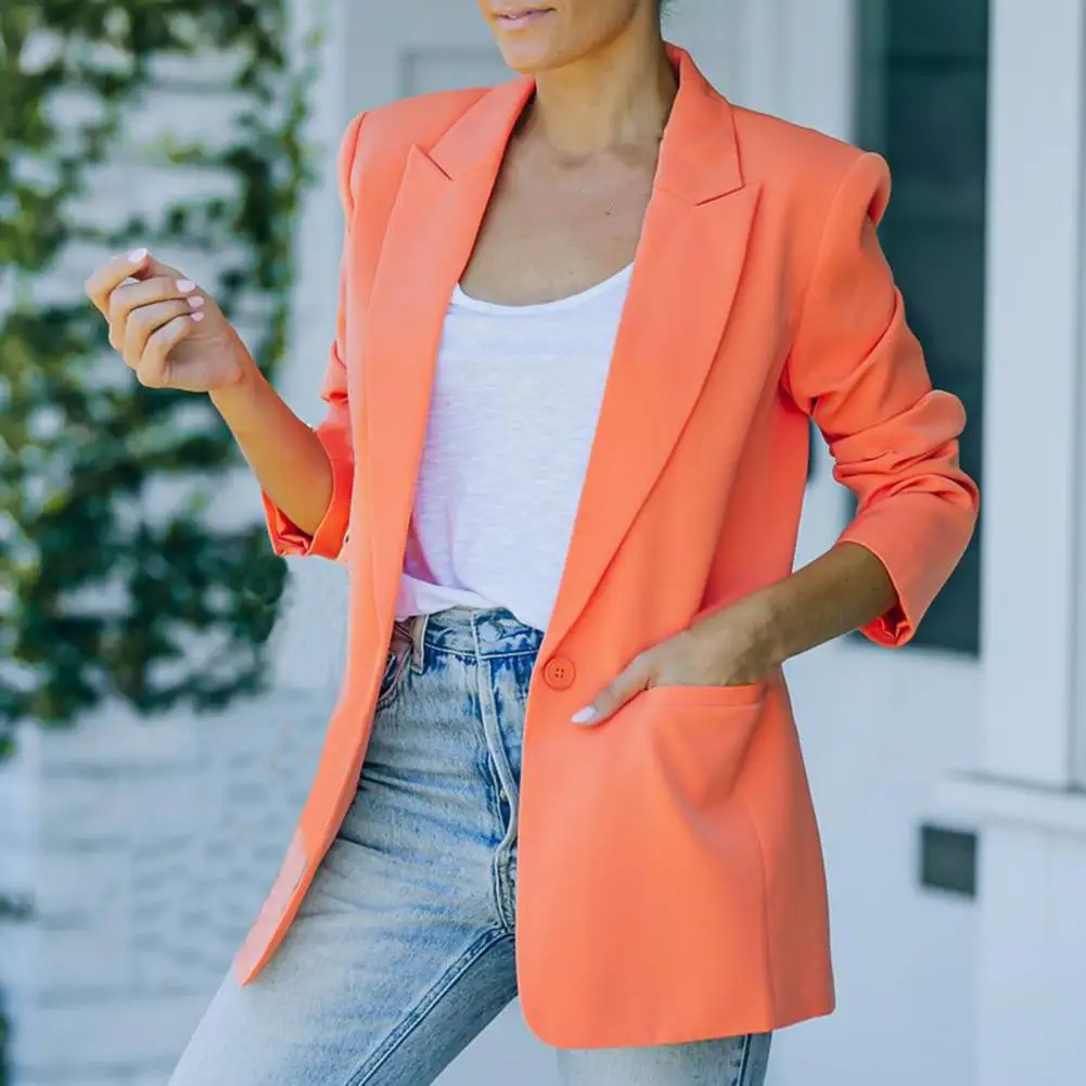 Suit Jacket Stylish Lapel Pockets Suit 2025 Jacket Comfy Women Blazer Lapel Pockets new Suit Coat Outerwear