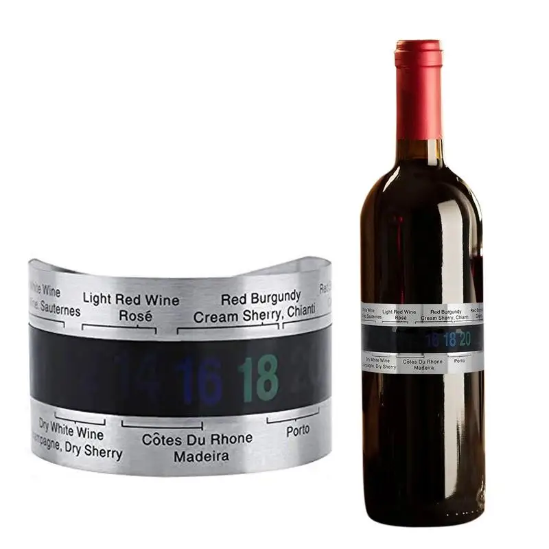 2022 Wine Collar Thermometer Bar Beverage Tool Clever Wine Bottle Snap Thermometer new Lcd Display Clip 2025 For Champagne Beer