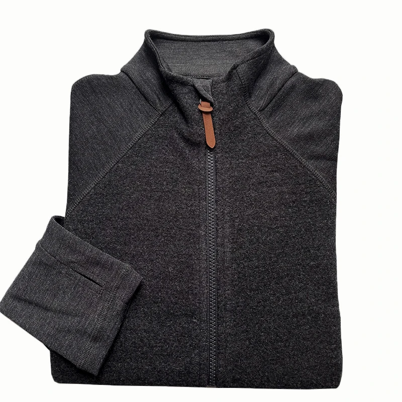 Women Jacket Merino Wool 80% Merino Wool Full Zip Heavyweight 300g Womens Sweatshirt Stand-Up Collar Long Sleeve Jacket Outdoor 80% smile 80% 80%