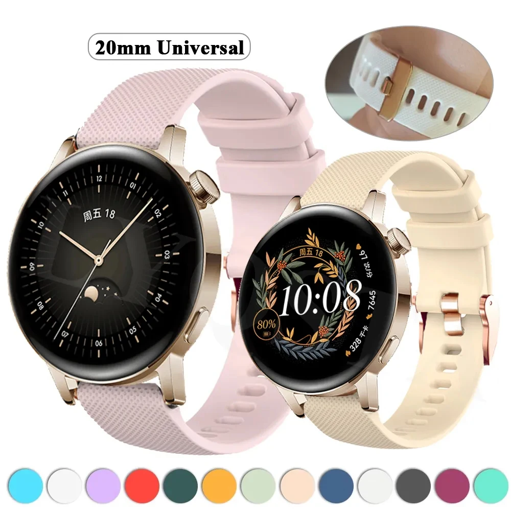 20mm GT 2 Silicone Straps For Huawei Honor Magic Watch 2 42mm Watchband Sport Smart watch Replacement GT2 GT3 GT 3 42mm Bracelet