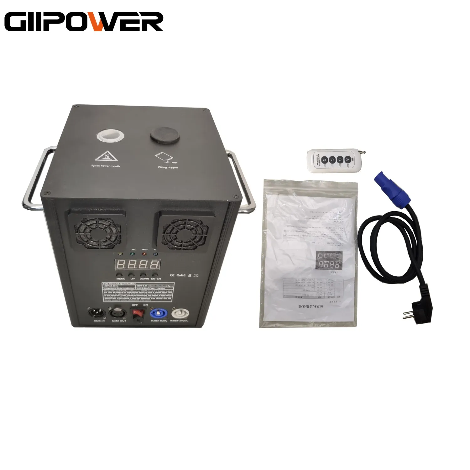 2PCS 700W Cold Spark Machine Flight Case 600w Sparkler Wedding 750W Fireworks Cold Spark Machine Firework Ti Powder Indoor