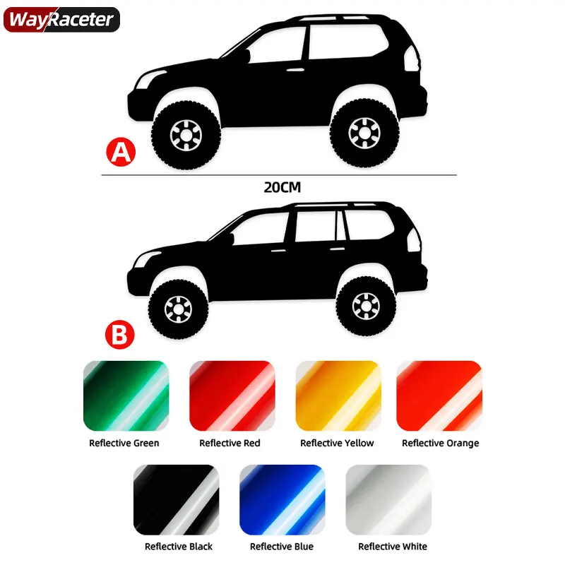 Car Window Sticker Auto Graphics Door new Body Bumper Reflective Vinyl Decal For Toyota Land Cruiser 2025 Prado 120 J120 GX470 FJ120